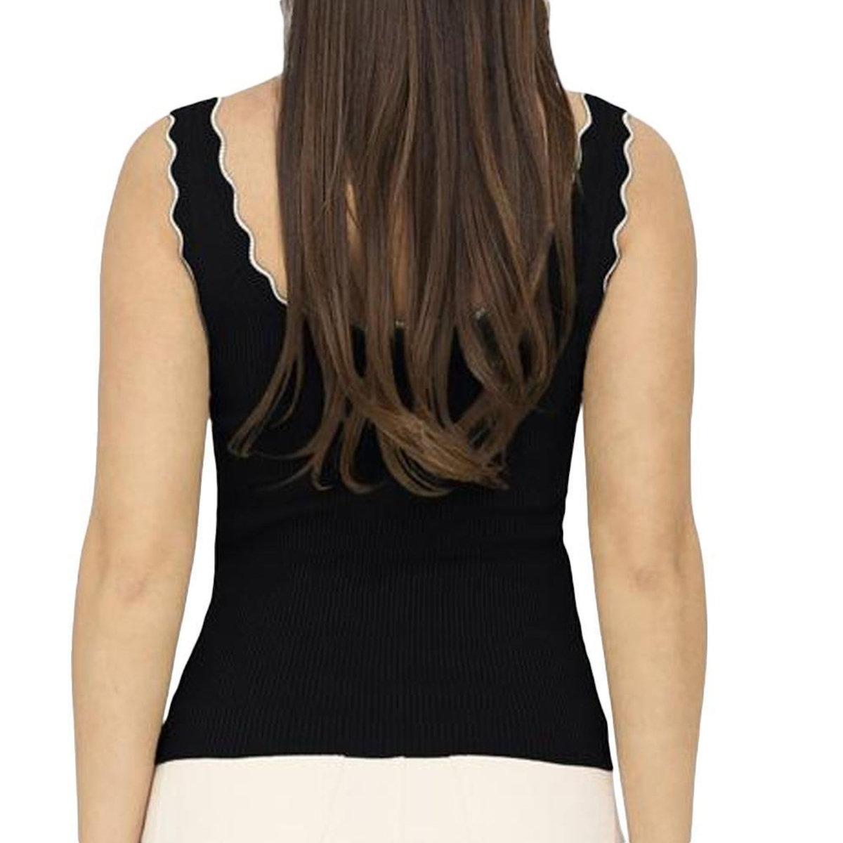 JACQUELINE DE YONG Débardeur Noir/Ecru Femme JDY Nanna