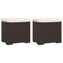 Voir la diapositive 2 : VIDAXL Poufs avec coussins lot de 2 marron 40x30x40 cm resine tressee