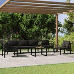 VIDAXL Salon de jardin 7 pcs avec coussins Aluminium Anthracite