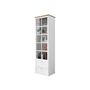 Voir la diapositive 4 : BEST MOBILIER Francesco - vitrine - effet bois et blanc - 2 tiroirs et 1 porte - 201 cm