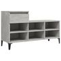 Voir la diapositive 2 : VIDAXL Armoire a chaussures Gris beton 102x36x60 cm Bois d'ingenierie