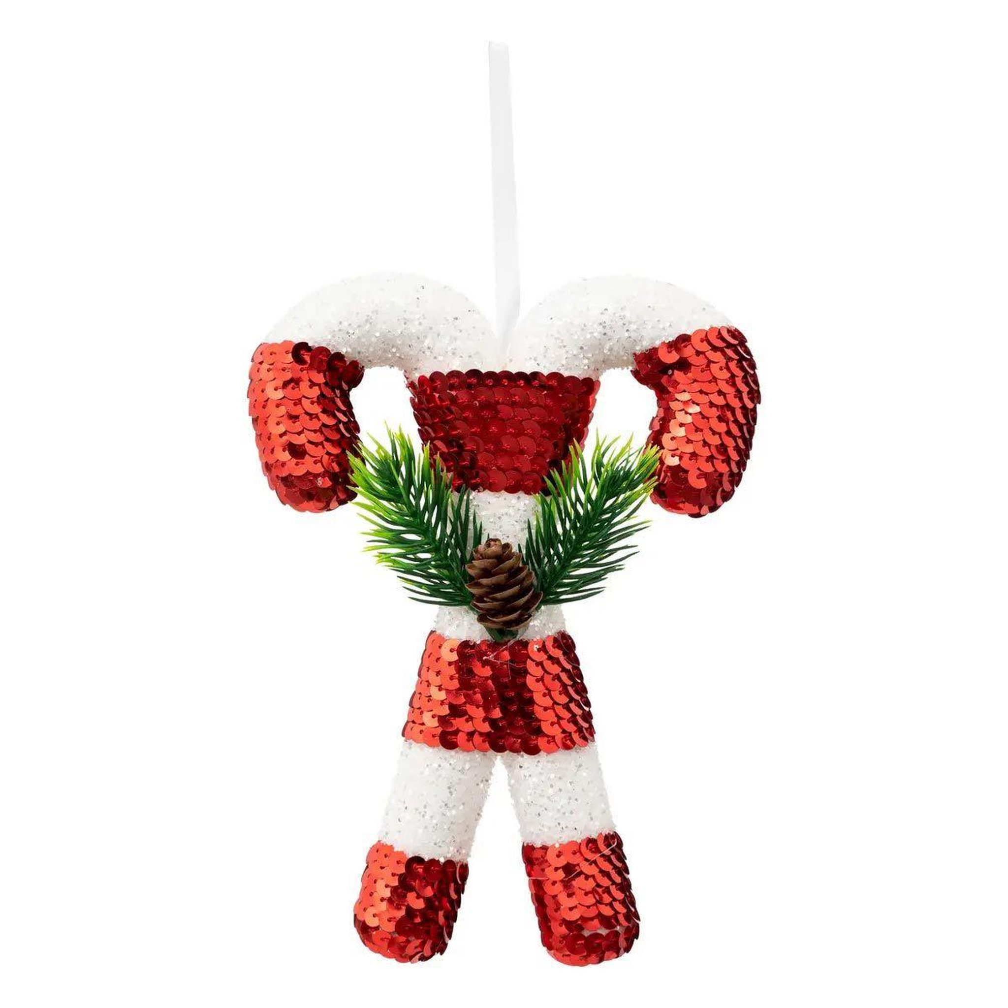 ATMOSPHERA Sujet de noël double  sucre d'orge  18cm multicolore