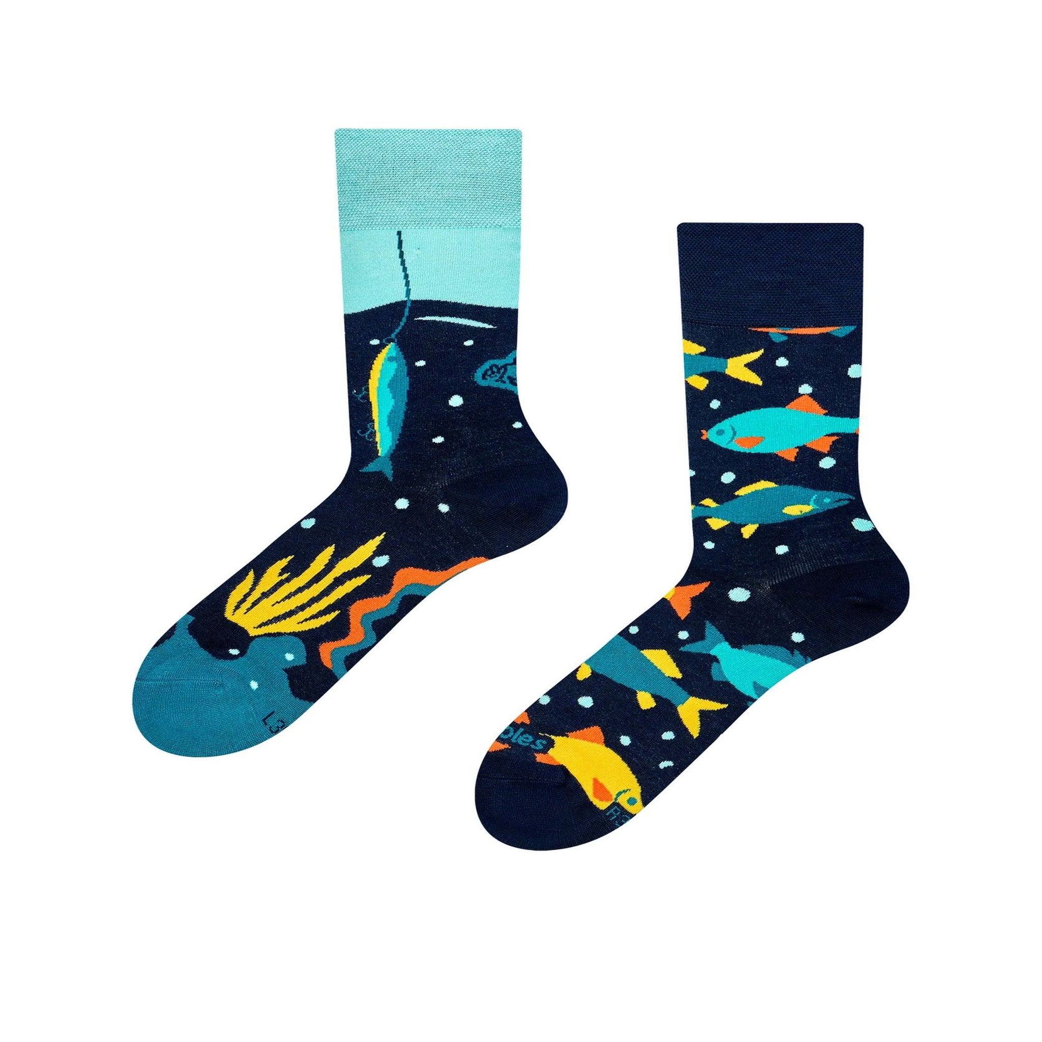 DEDOLES Chaussettes bambou pêche du jour. Coloris disponibles : Multicolore