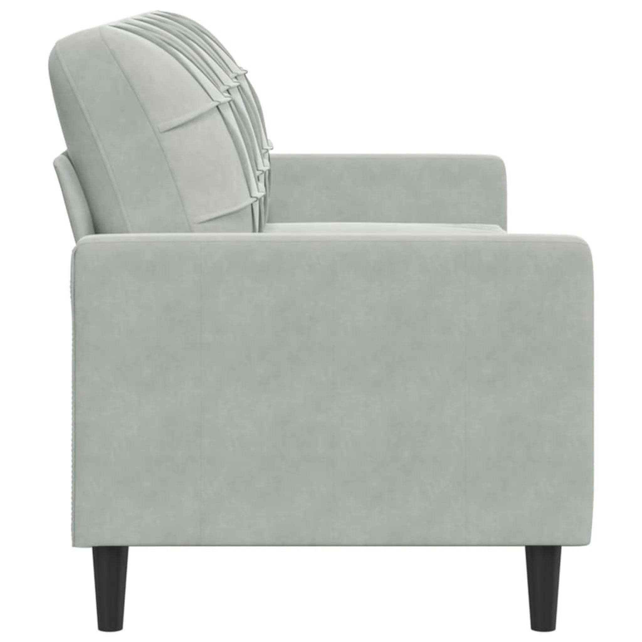 Voir la diapositive 5 : VIDAXL Canape a 3 places Gris clair 180 cm Velours