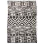 VIDAXL Tapis a tissage plat d'exterieur 160x230 cm Rayures noires
