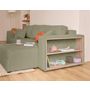 Voir la diapositive 3 : BEST MOBILIER Topaze - canapé d'angle réversible 4 places - convertible avec coffre, tablette et poufs - en velours côtelé