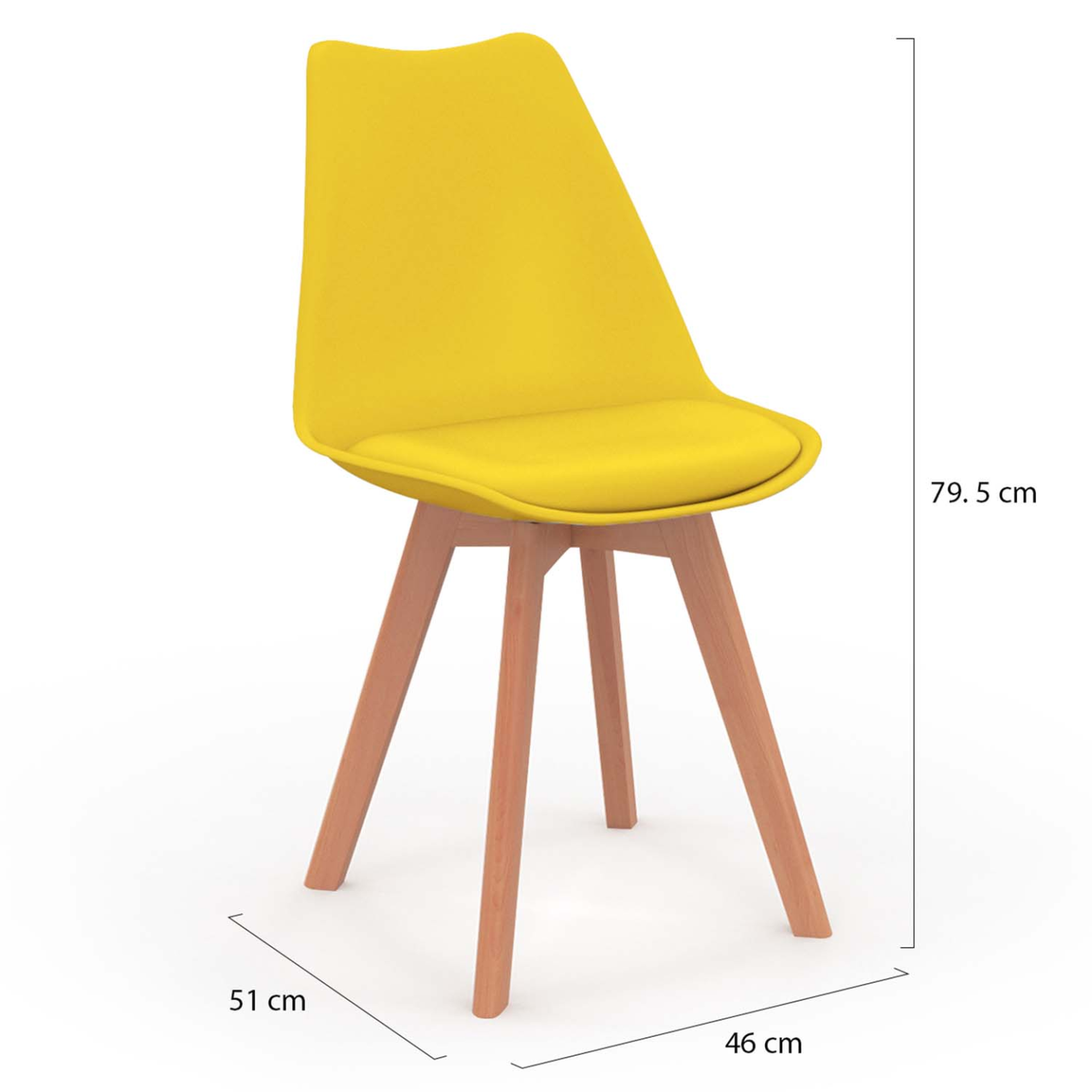 Voir la diapositive 5 : ID MARKET Lot de 6 chaises scandinaves sara mix color gris clair, blanc, gris foncé x2, jaune x2