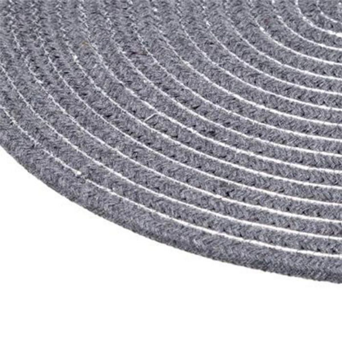 SECRET DE GOURMET Set de Table Rond Déco  Shiny  35cm Gris Foncé