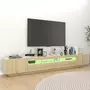 VIDAXL Meuble TV avec lumieres LED Chene sonoma 260x35x40 cm