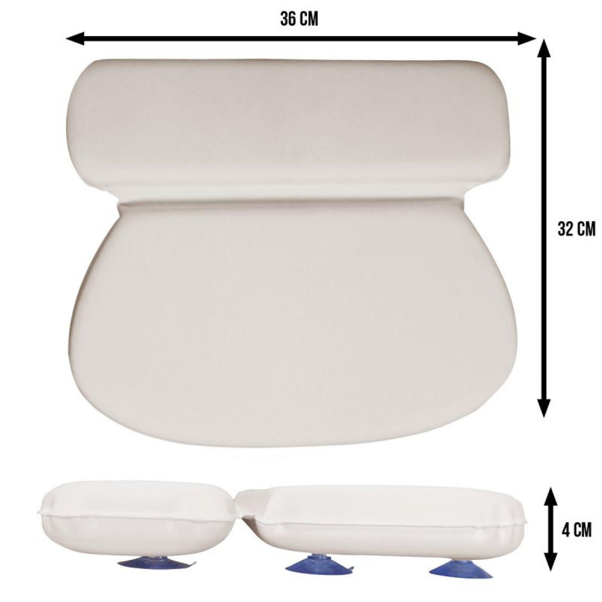 Voir la diapositive 3 : VIVEZEN Coussin, oreiller de bain avec ventouses pour baignoire, Spa, Jacuzzi - Blanc