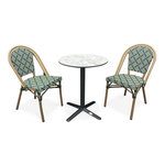 Paris Prix Ensemble Table de Jardin & 2 Chaises  Bistro  60cm Vert