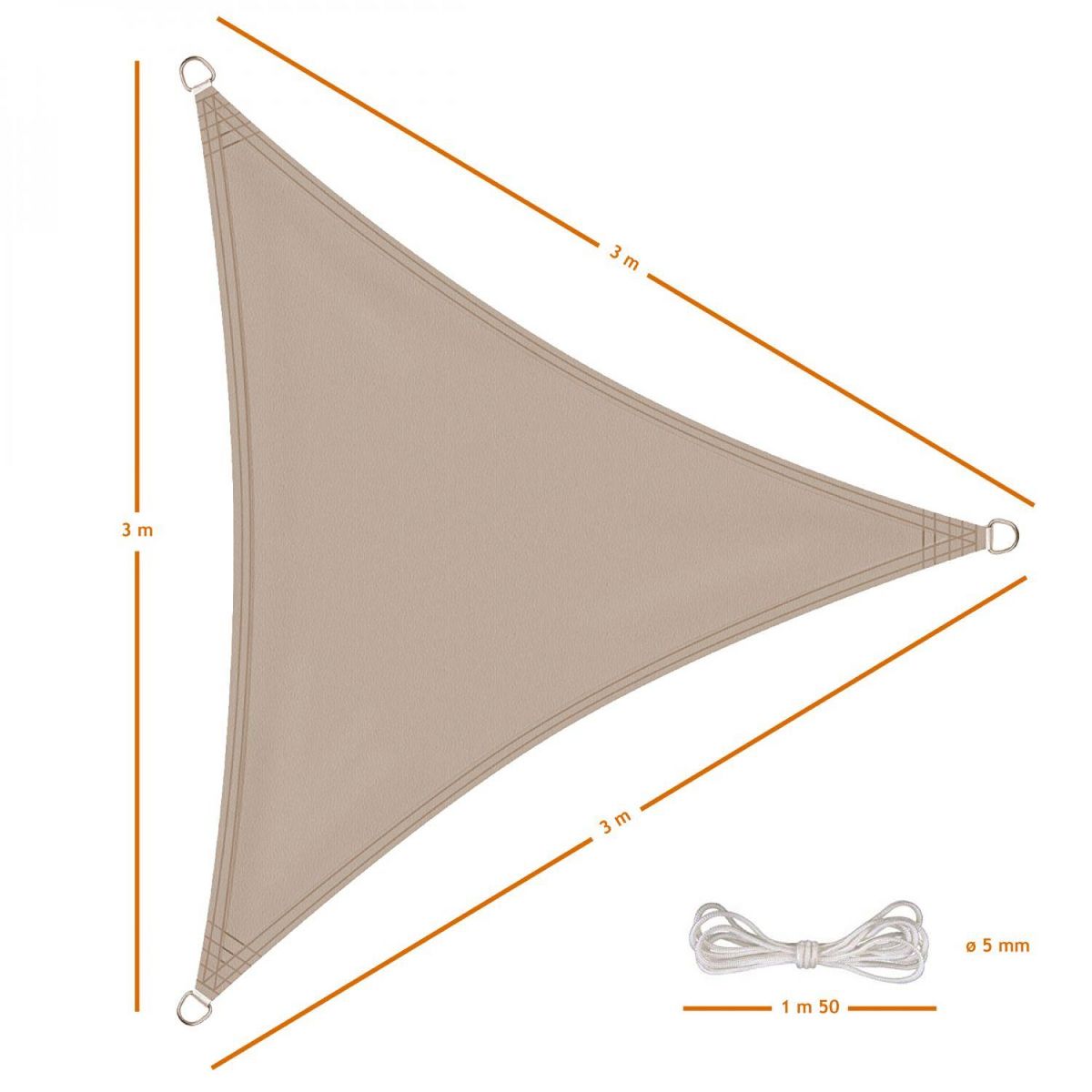 LINXOR Voile d'ombrage triangulaire imperméable et anti-UV