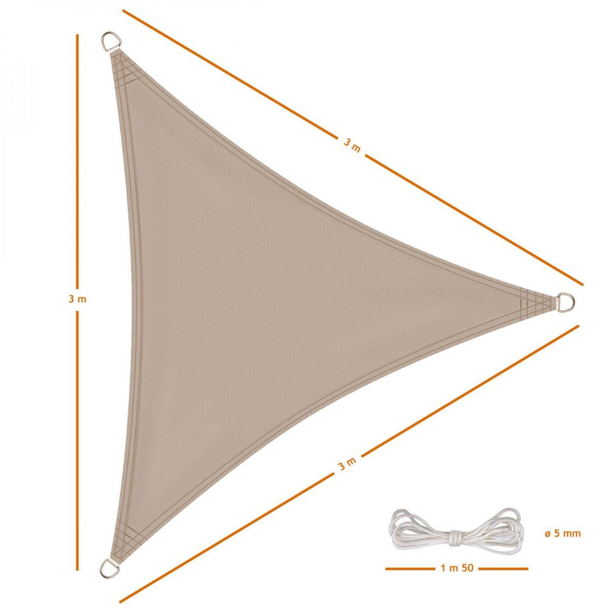 LINXOR Voile d'ombrage triangulaire imperméable et anti-UV