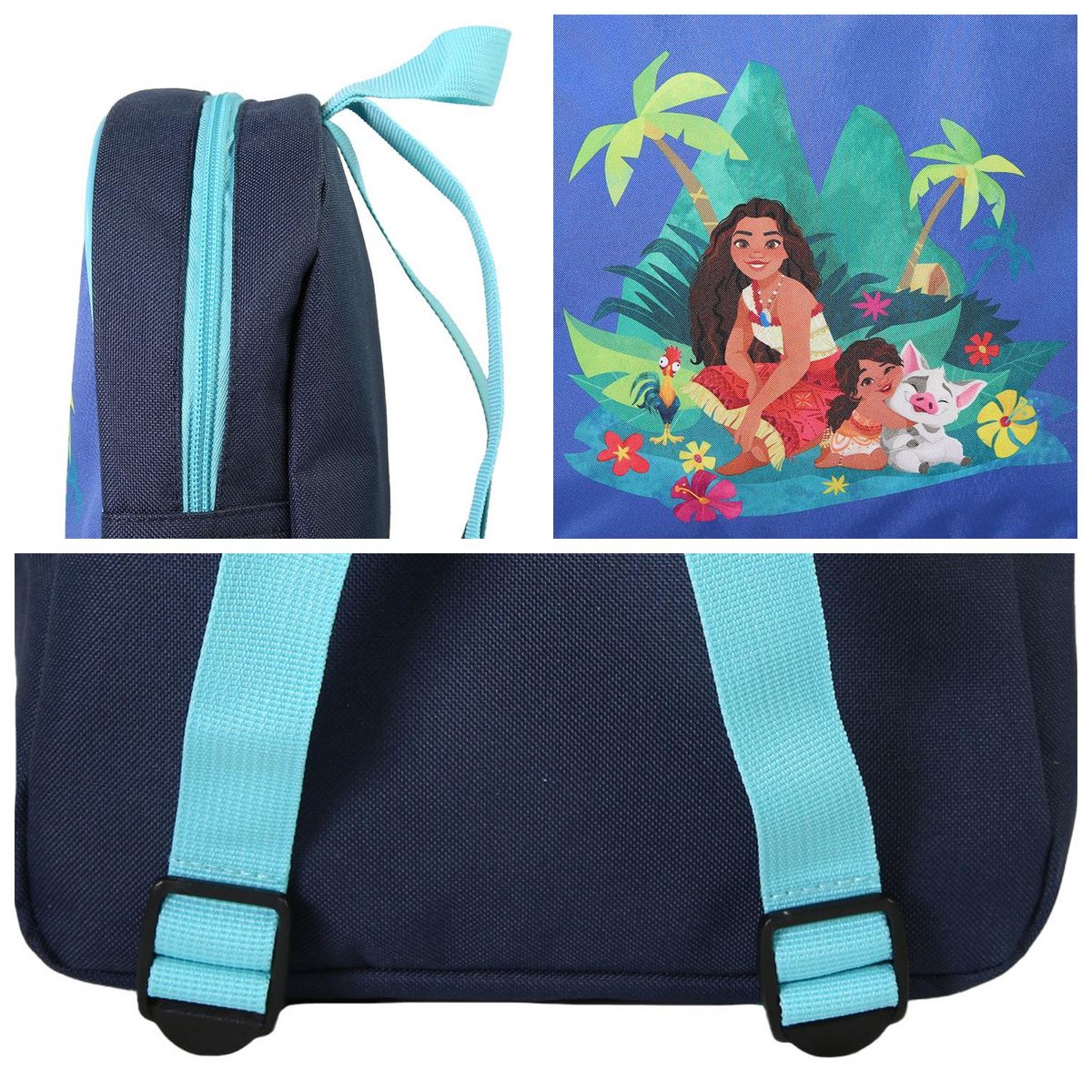 Bagtrotter Bagtrotter - Vaiana - Disney - Sac à Dos Scolaire Goûter 24 cm - Bleu Foncé - 1 compartiment zippé - Bretelles Matelassées - 24x7x24 cm - Matière Polyester - Sac à Dos Scolaire Maternelle