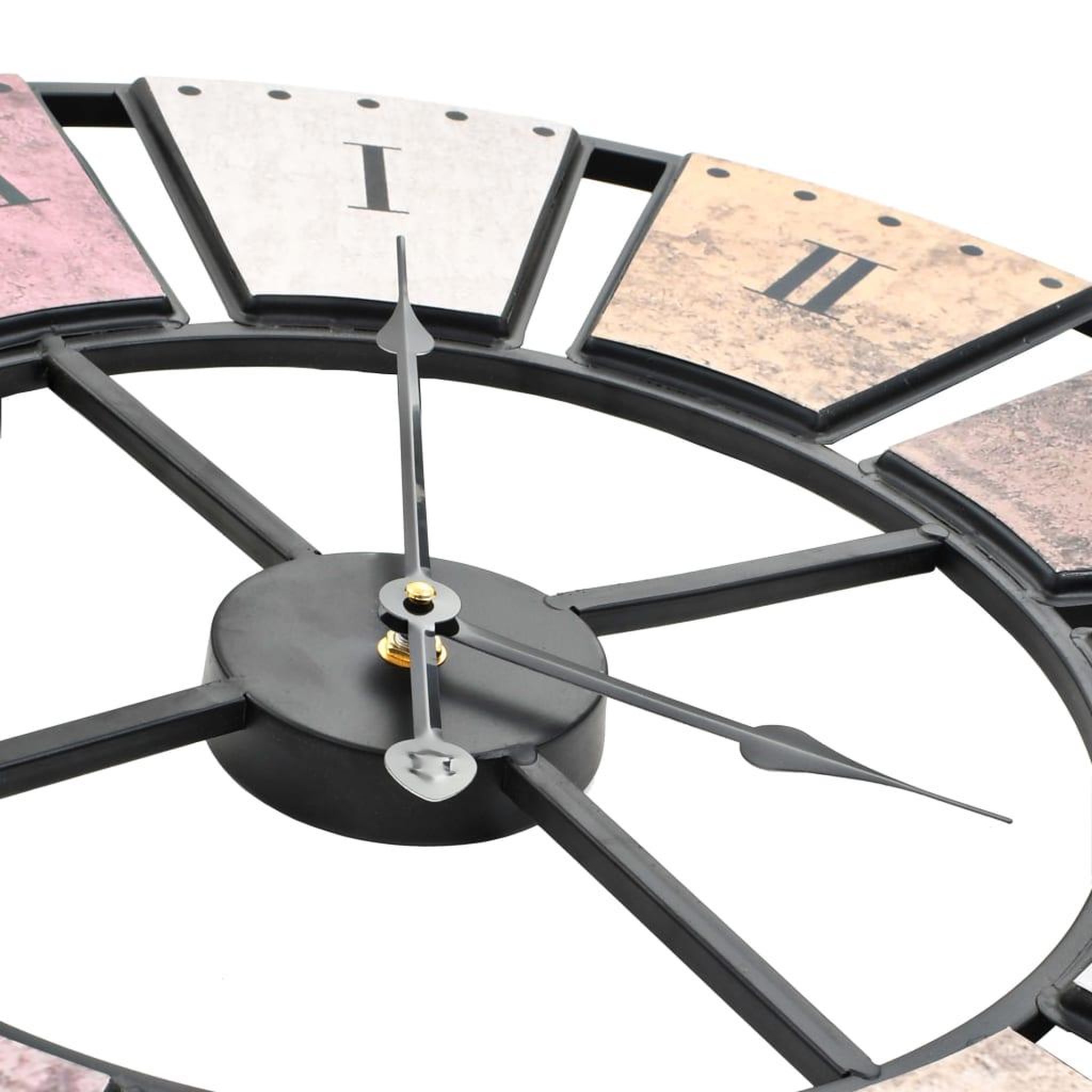Voir la diapositive 4 : VIDAXL Horloge murale vintage avec mouvement a quartz 60 cm xxl