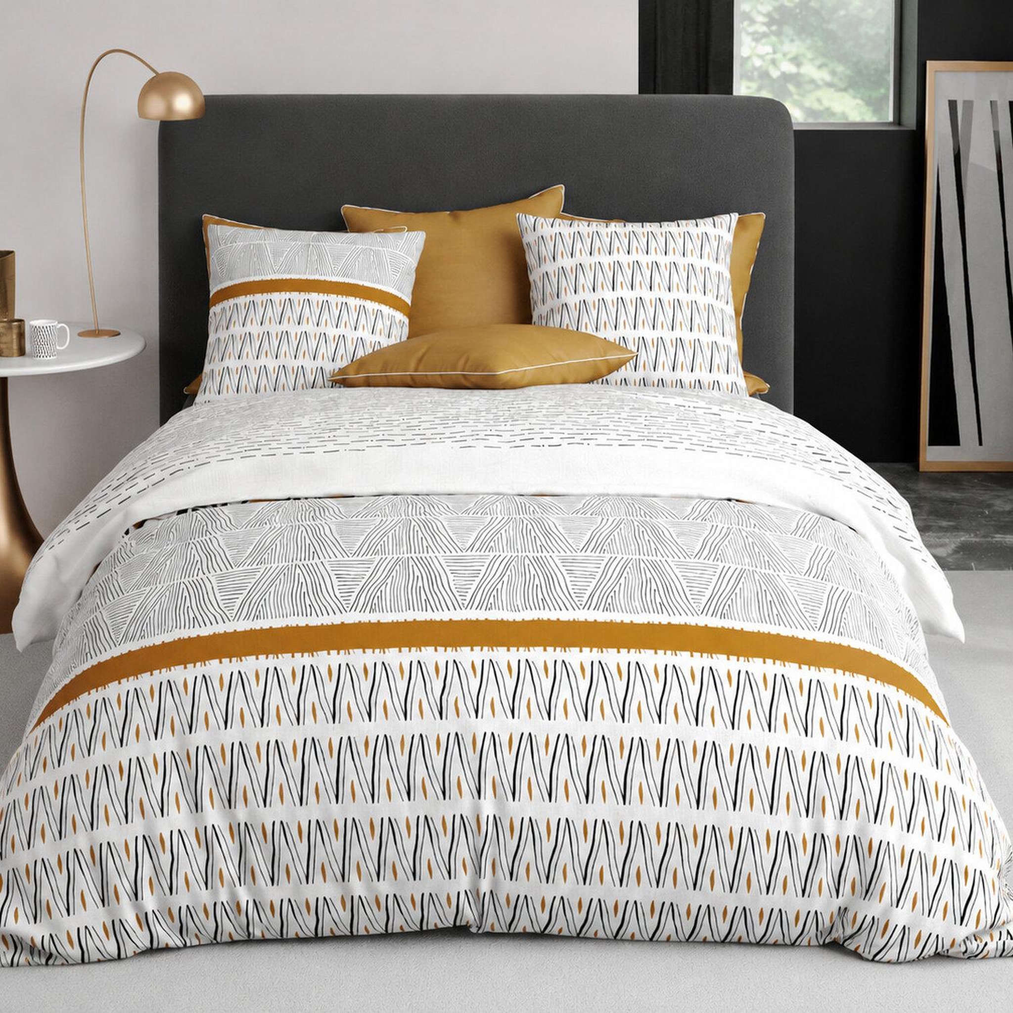 Voir la diapositive 1 : ATELIER DU COTON Parure housse de couette 100%coton 57fils louxor