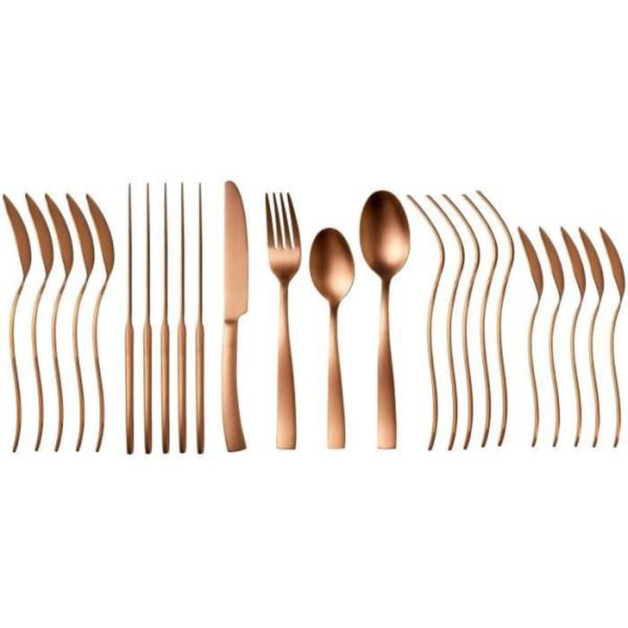 Voir la diapositive 2 : Arthur Martin Ménageres - arthur martin - am0056 - 24 pieces - acier inoxydable - finition cuivre