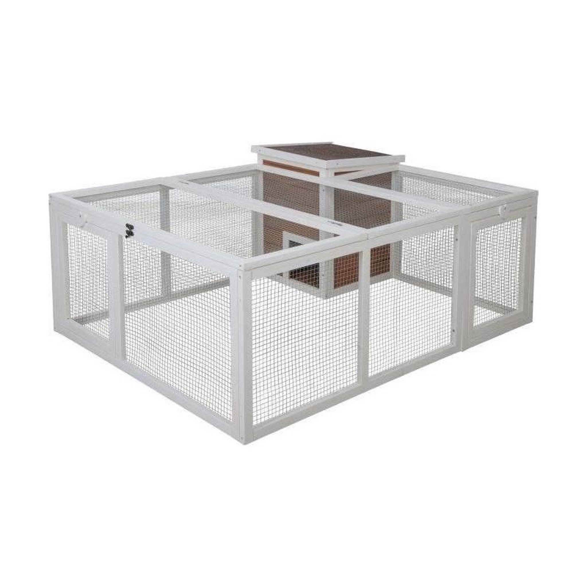 Voir la diapositive 1 : KERBL Enclos d'extérieur petits animaux - KERBL - 132 x 102 x 59 cm - Maison intégrée - Grillage