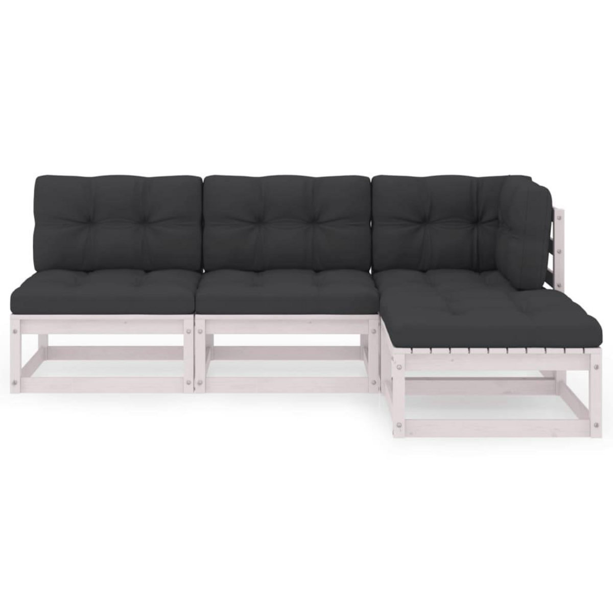 VIDAXL Salon de jardin 4 pcs avec coussins Bois de pin massif