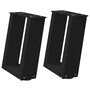 Voir la diapositive 2 : VIDAXL Pieds de table basse forme de U 2 pcs noir 30x(30-31) cm acier