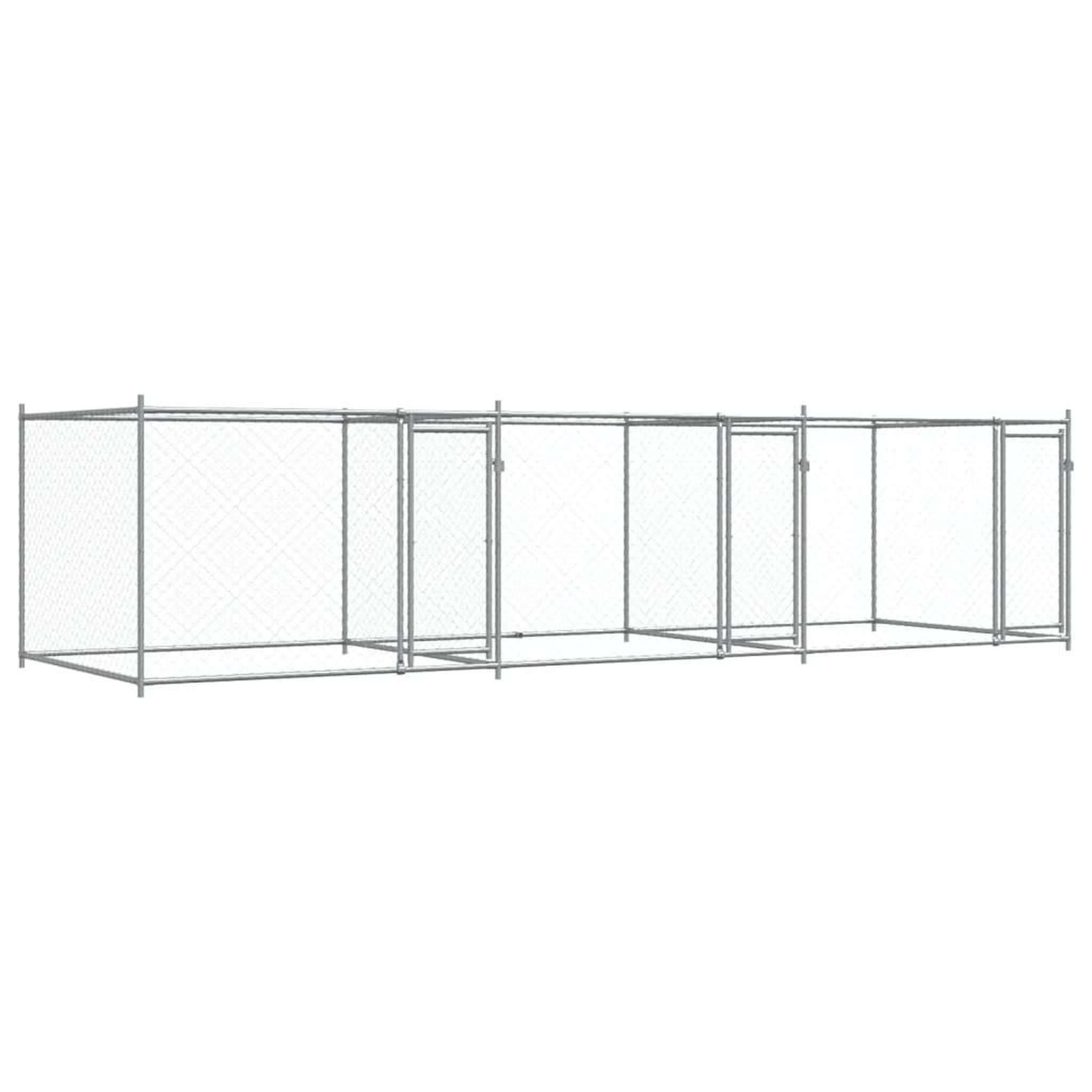 Voir la diapositive 2 : VIDAXL Cage pour chien avec portes gris 6x2x1,5 m acier galvanise