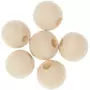 RICO DESIGN 6 Perles rondes macramé - bois nature - 30 mm