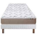 IDLITERIE Ensemble matelas 100% latex 3 zones et sommier Essentiel - qualité française. Coloris disponibles : Gris, Blanc, Vert, Noir, Bleu