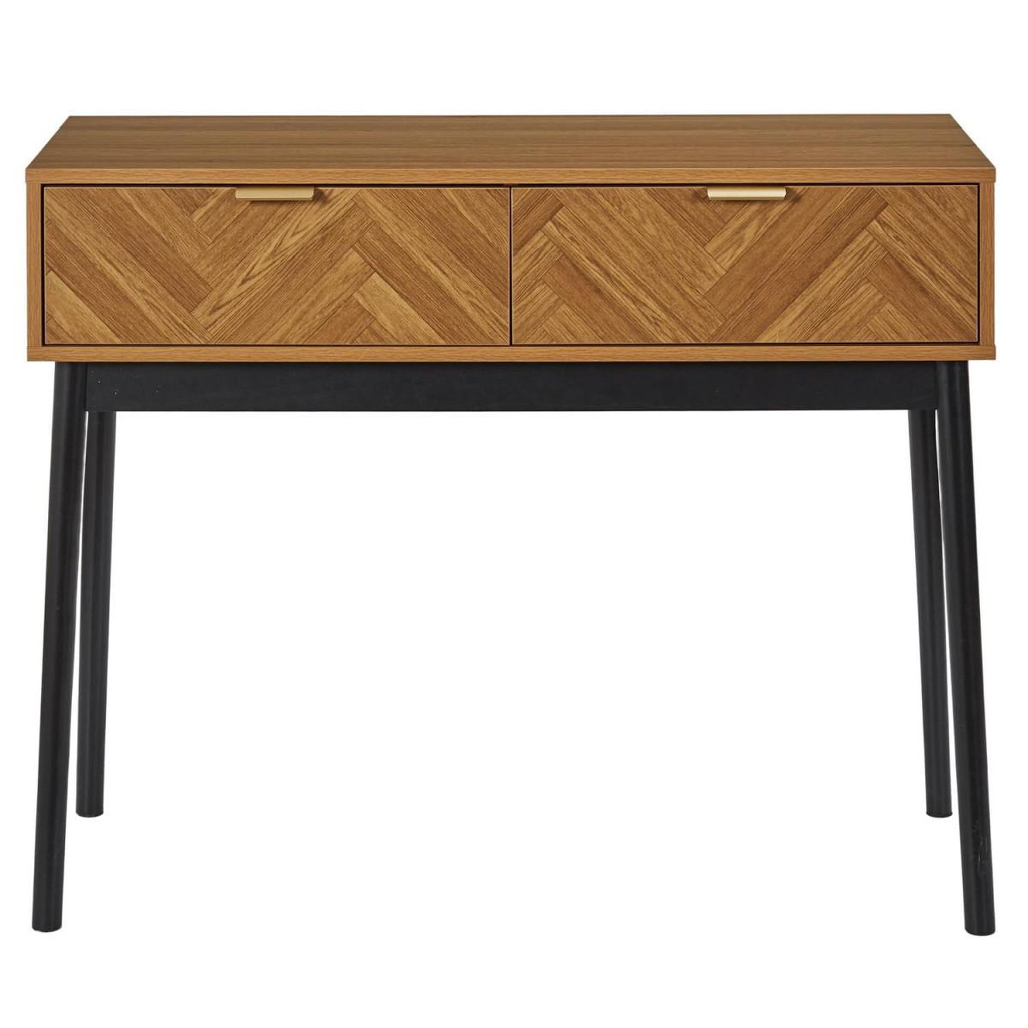 Voir la diapositive 2 : The Home Deco Factory Console design 2 tiroirs  felix  100cm marron