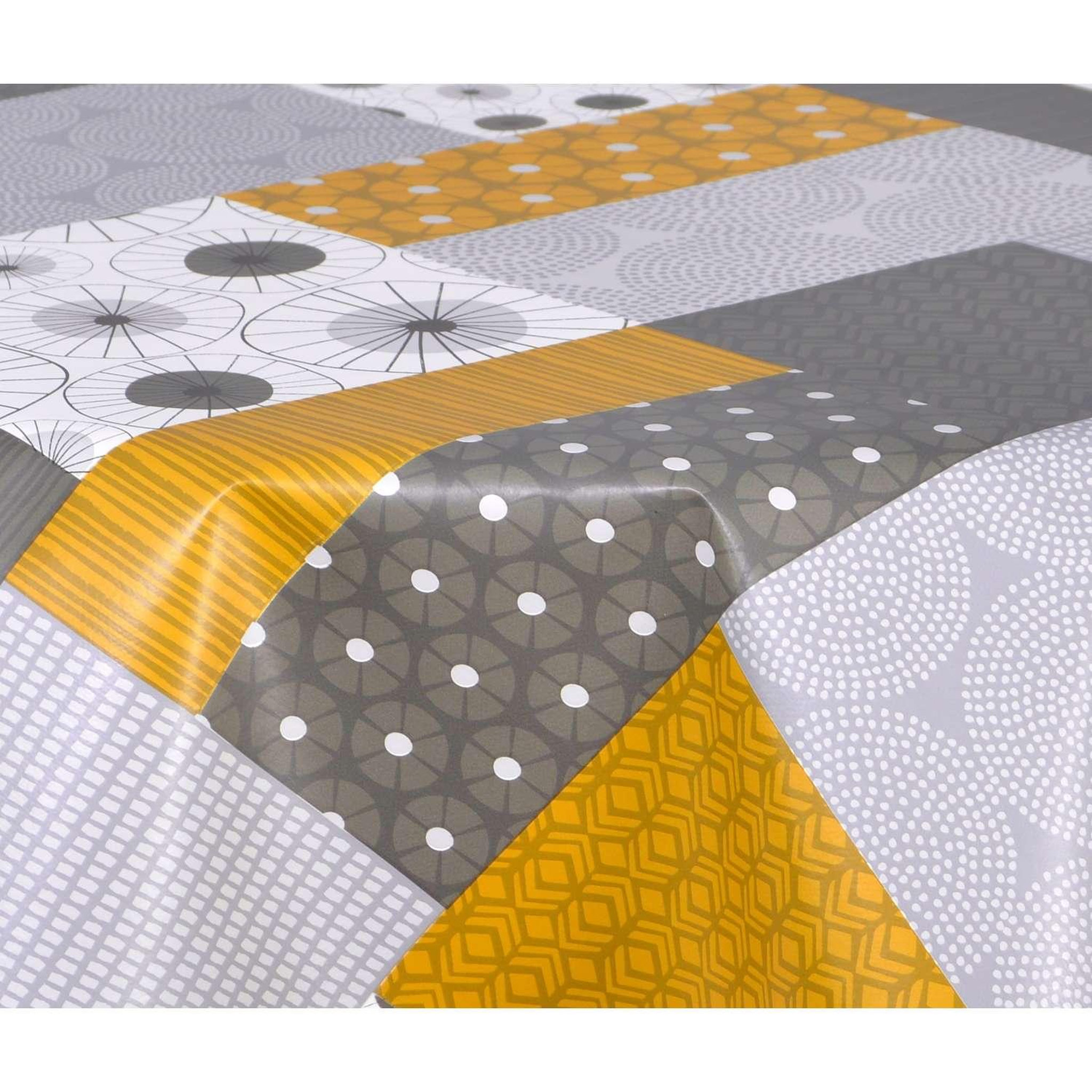 Voir la diapositive 3 : HABITABLE Nappe en toile cirée ronde vyle - diam. 150 cm - gris