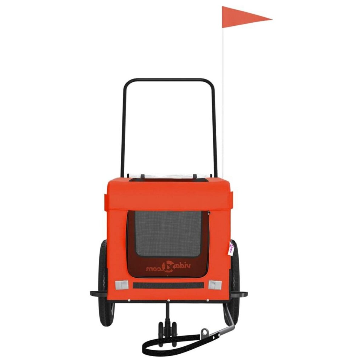 VIDAXL Remorque de velo pour animaux de compagnie orange et noir