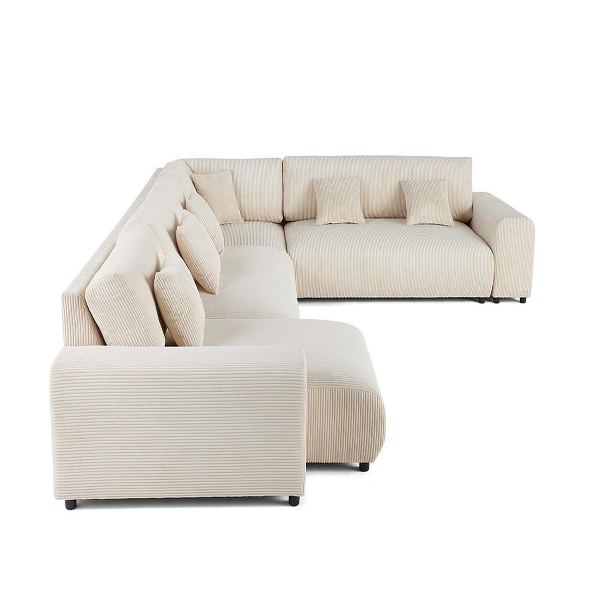 Voir la diapositive 6 : BEST MOBILIER Garance - canapé modulable d'angle droit - 8 places - en velours côtelé