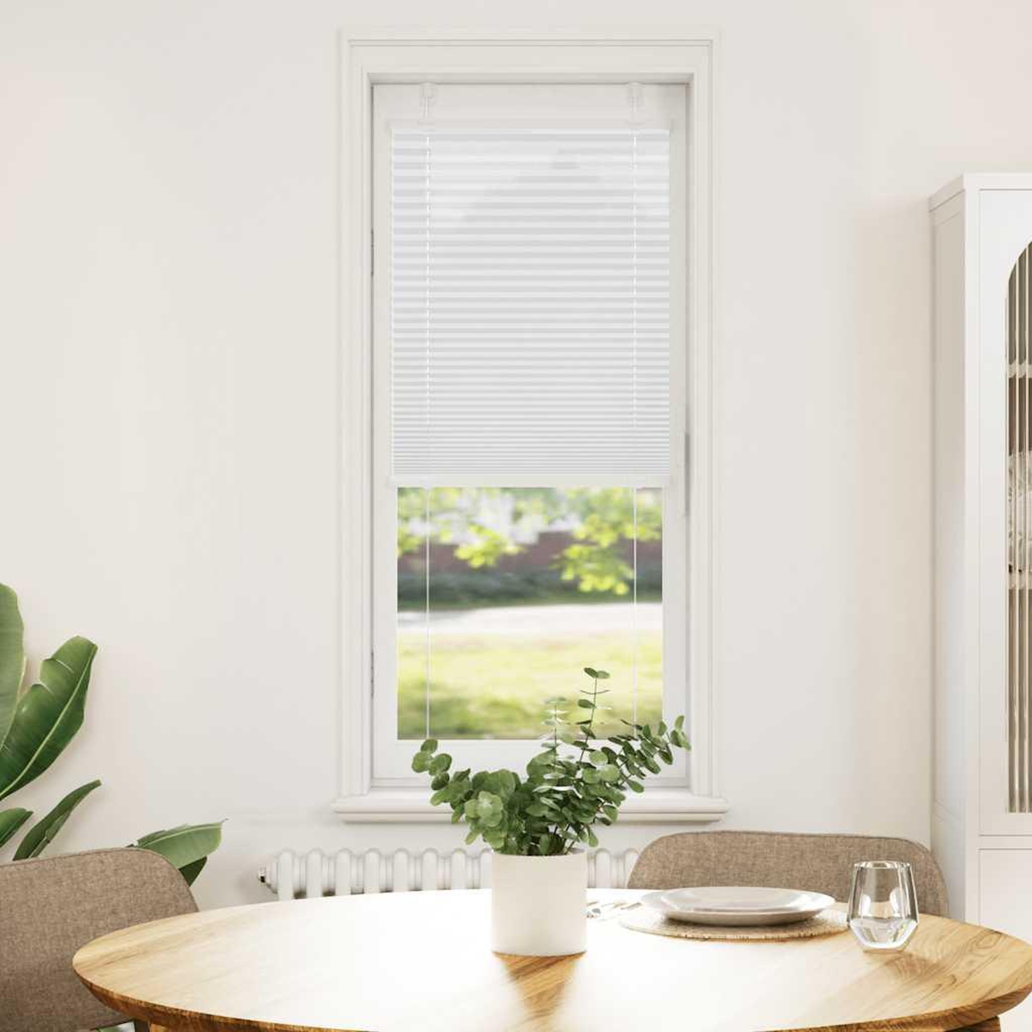 Voir la diapositive 2 : VIDAXL Store plisse blanc 50x100 cm largeur du tissu 49,4 cm polyester