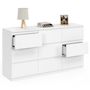 Voir la diapositive 4 : ID MARKET Commode 9 tiroirs TOMI XXL 136 cm bois blanc