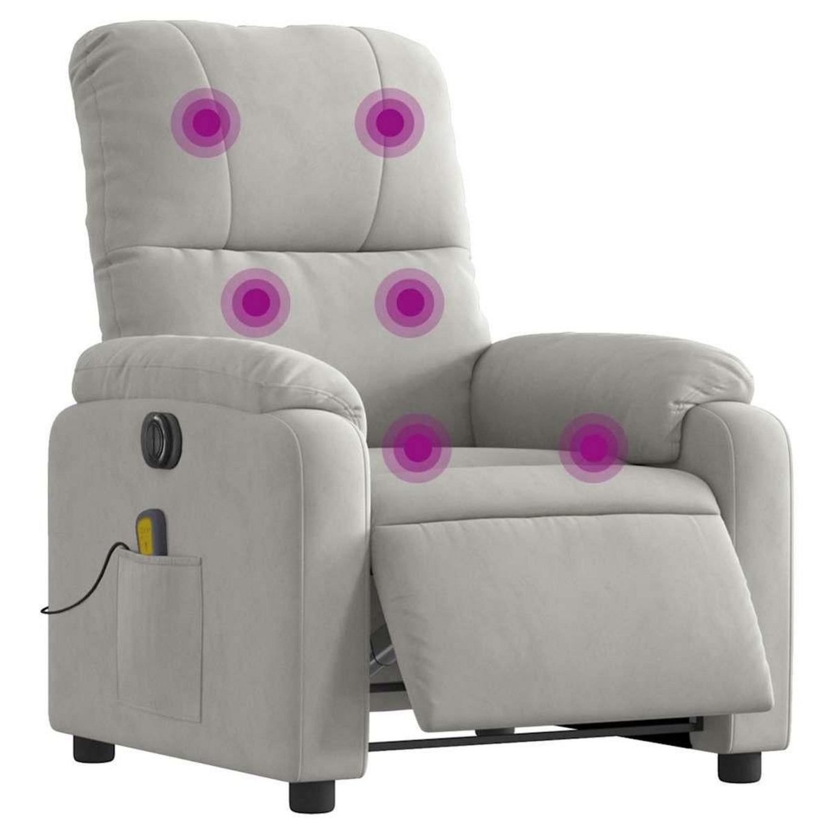 VIDAXL Fauteuil inclinable de massage electrique gris clair