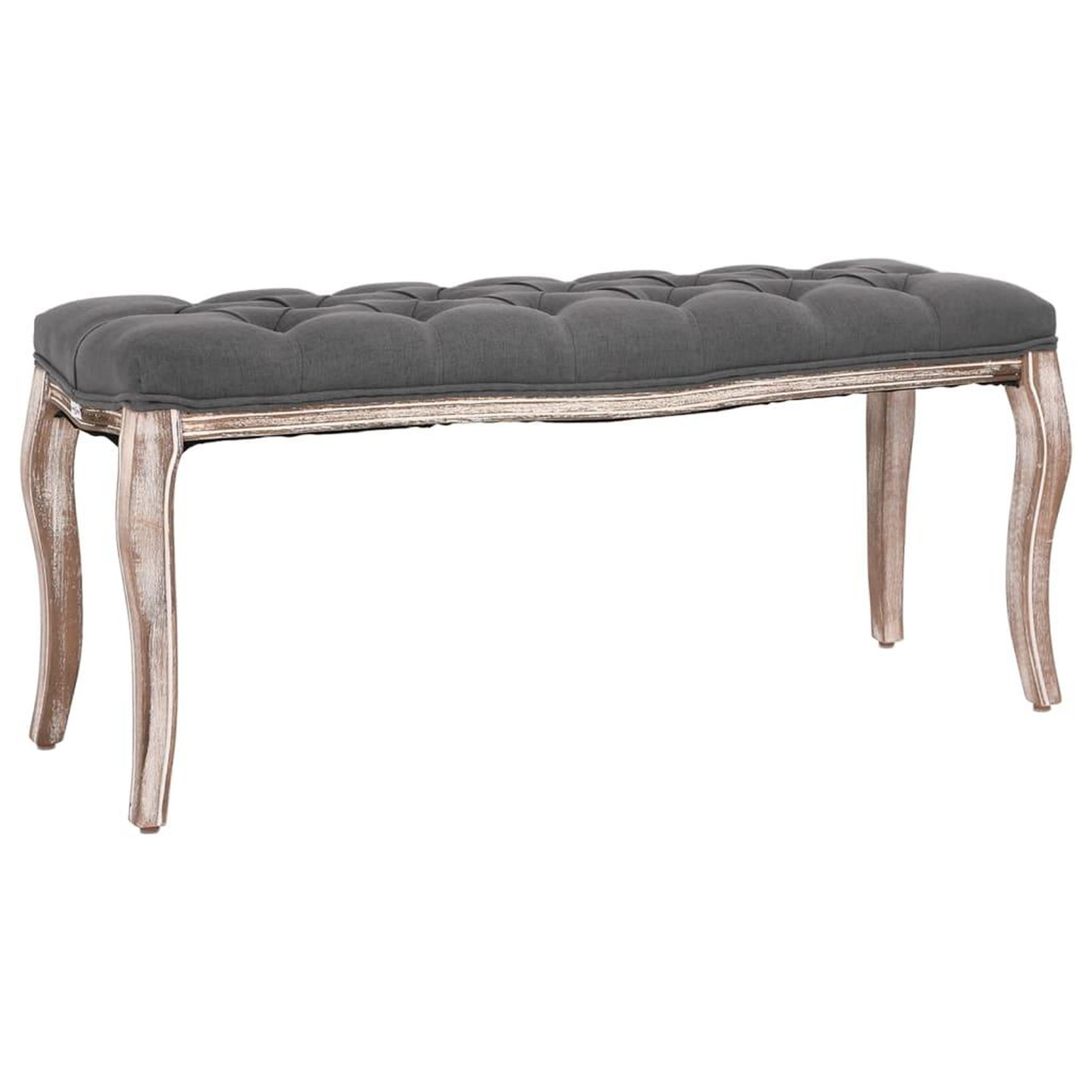 Voir la diapositive 1 : VIDAXL Banc Lin Bois solide 110x38x48 cm Gris fonce