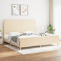 Voir la diapositive 1 : VIDAXL Cadre de lit sans matelas creme 200x200 cm tissu