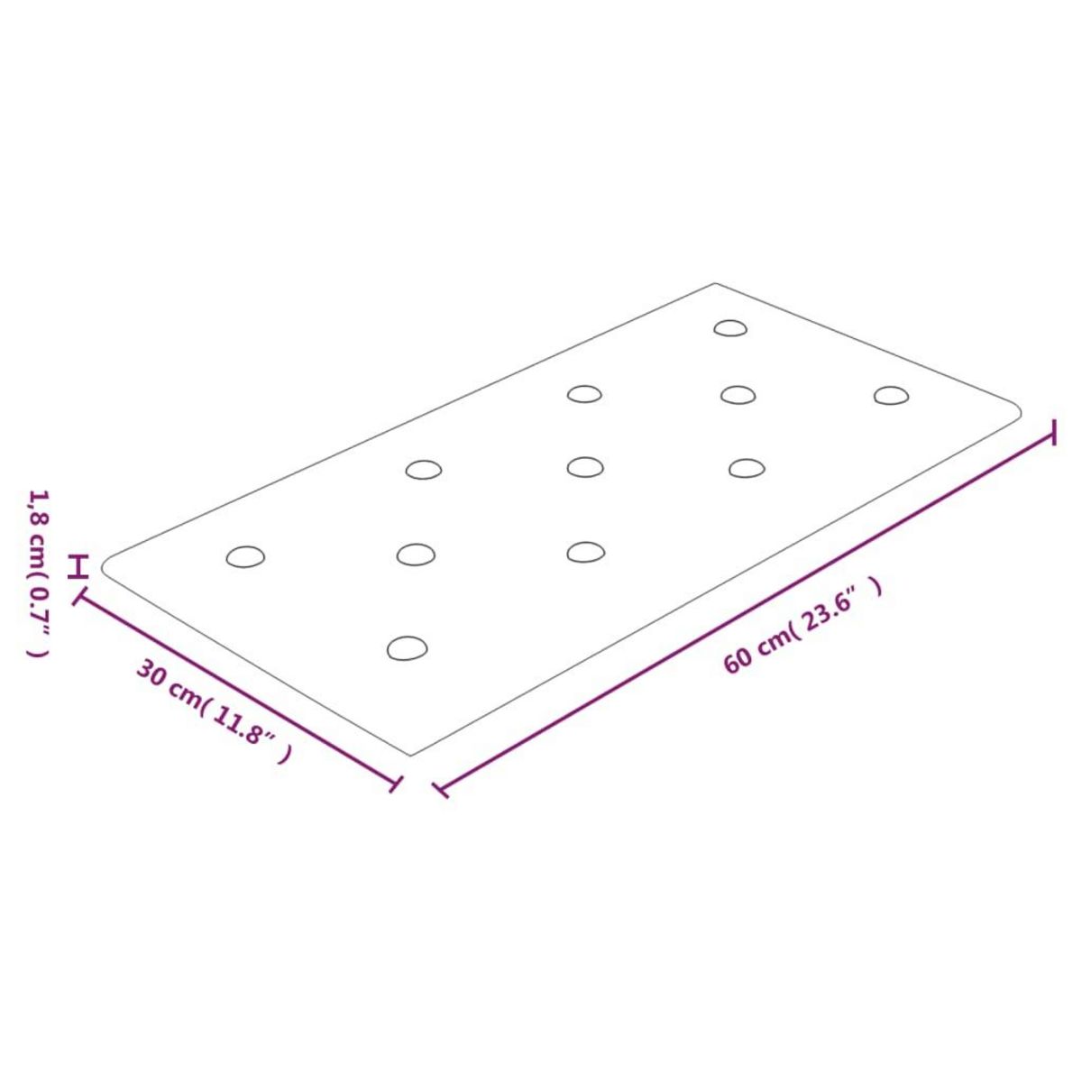 VIDAXL Panneaux muraux 12 pcs Gris 60x30 cm Similicuir 2,16 m^2