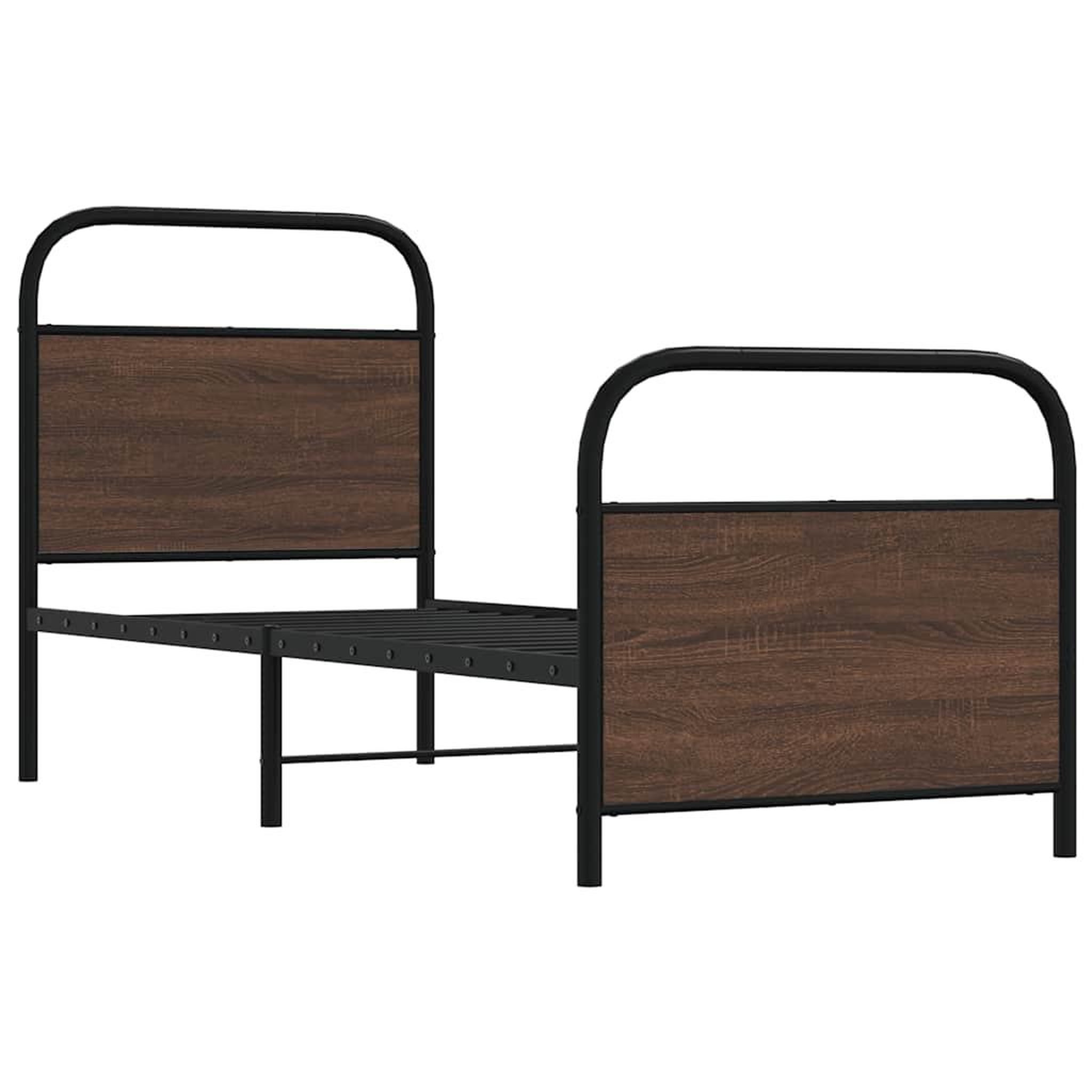 Voir la diapositive 3 : VIDAXL Cadre de lit sans matelas 80x200cm chene marron bois ingenierie