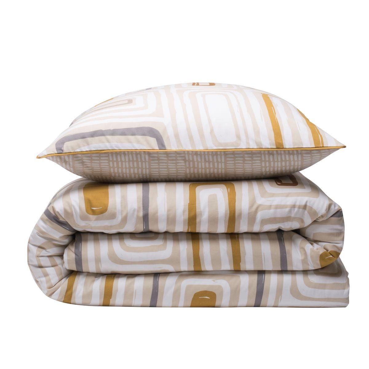 FUTURE HOME Parure de lit 2 personnes géométrique réversible