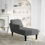 Voir la diapositive 2 : VIDAXL Chaise longue avec coussin gris fonce tissu en velours cotele