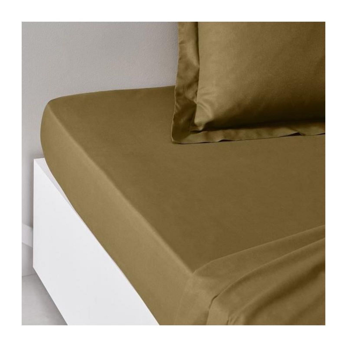 Today Drap housse TODAY Essential - 140 x 200+30 cm - 2 personnes - 100% Coton uni - Bronze
