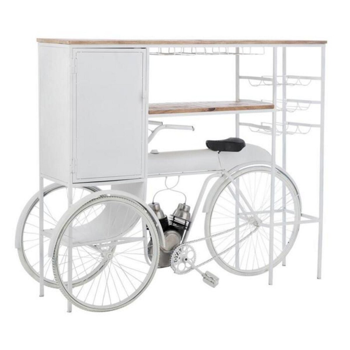 Paris Prix Comptoir de Bar en Métal  Vélo  173cm Blanc