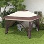 Voir la diapositive 2 : OUTSUNNY Tonnelle barnum de jardin pop-up pliant 3,64L x 3,64l x 2,98H m acier polyester moustiquaires + sac de transport à roulettes beige marron