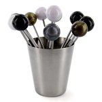 Paris Prix Lot de 12 Piques & Support  Bigorneaux  4cm Argent