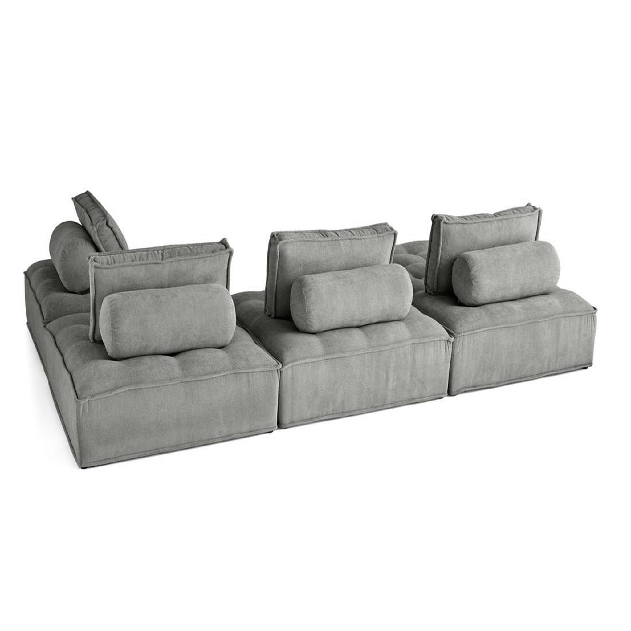 Voir la diapositive 5 : BEST MOBILIER Marisol - canapé panoramique modulable 7 places - velours texturé