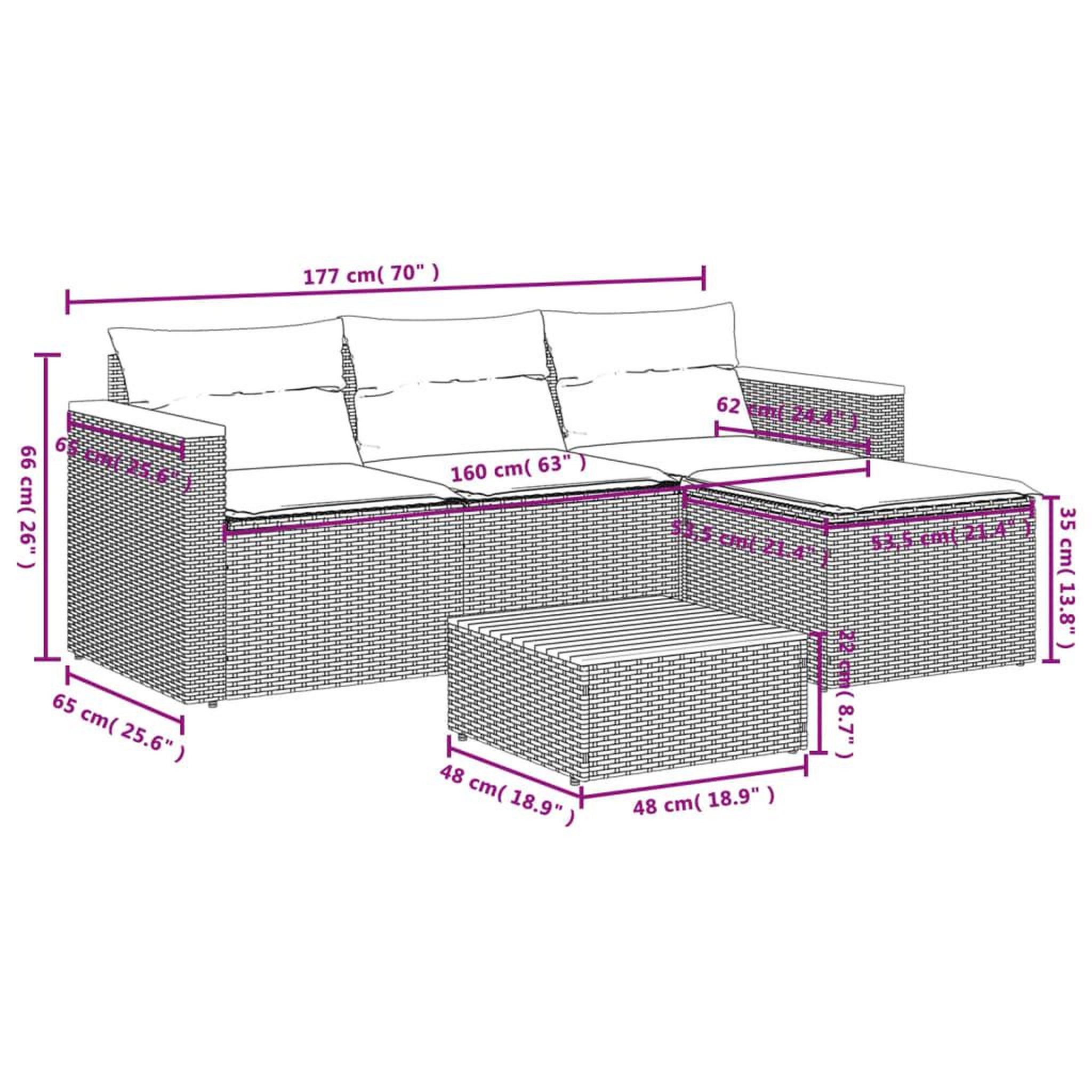 Voir la diapositive 6 : VIDAXL Salon de jardin avec coussins 3 pcs gris resine tressee