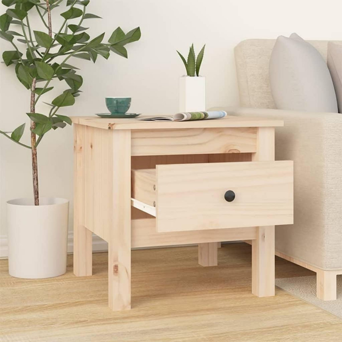 VIDAXL Table d'appoint 40x40x39 cm Bois massif de pin