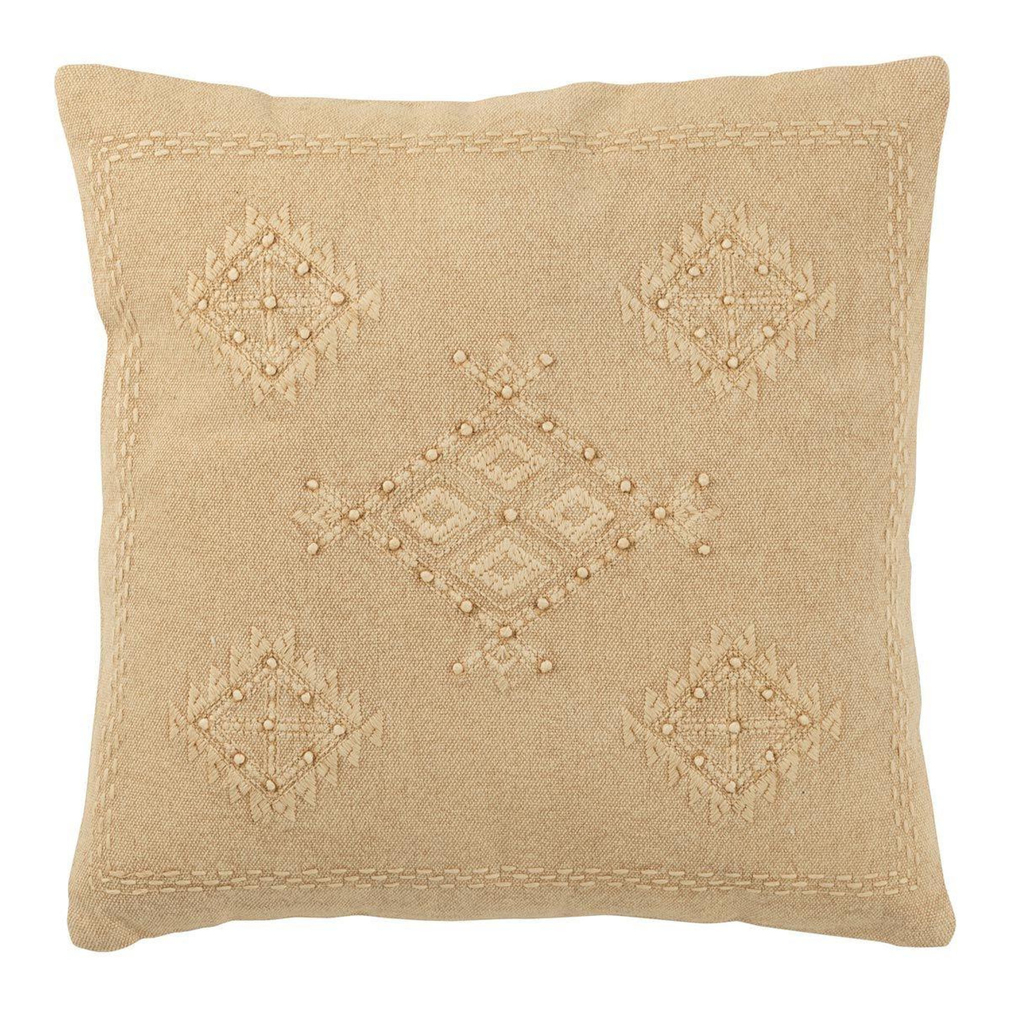 Voir la diapositive 1 : J-LINE Coussin déco  hippy  45x45cm beige