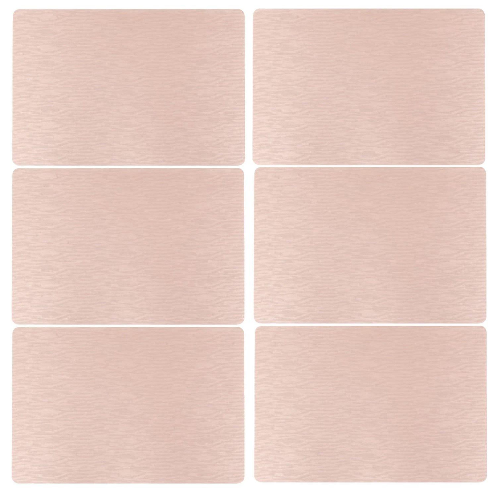 TOILINUX Lot de 6 sets de table CHARLY - 49 x 33 cm - Rose