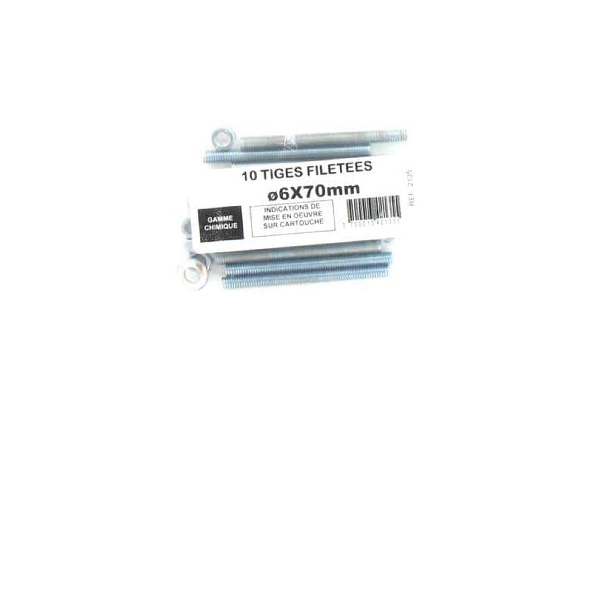 Voir la diapositive 1 : Batifix Pack de 10 Tiges Filetées M6 BATIFIX diamètre 6 x 70mm